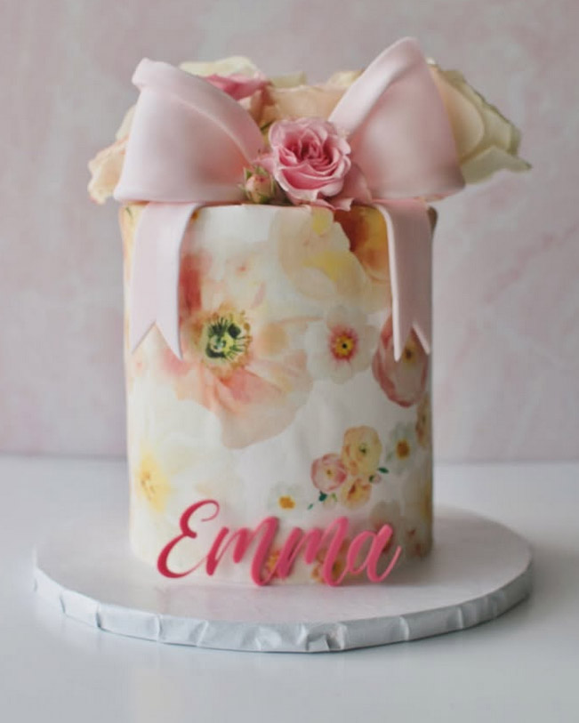 Miami Bridal shower cake